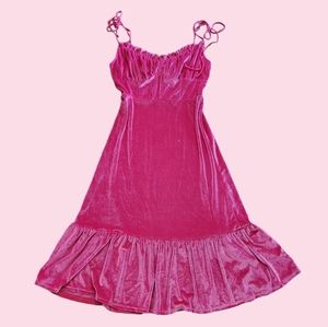 Elegant Pink Velvet Dress